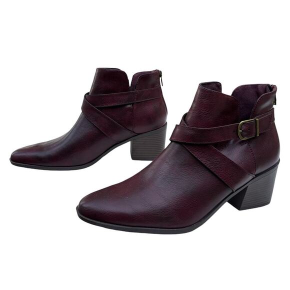 Frye & Co Pembrooke Boots Size 11 color Redwood Brown Faux Leather Ankle Booties - Picture 3 of 7